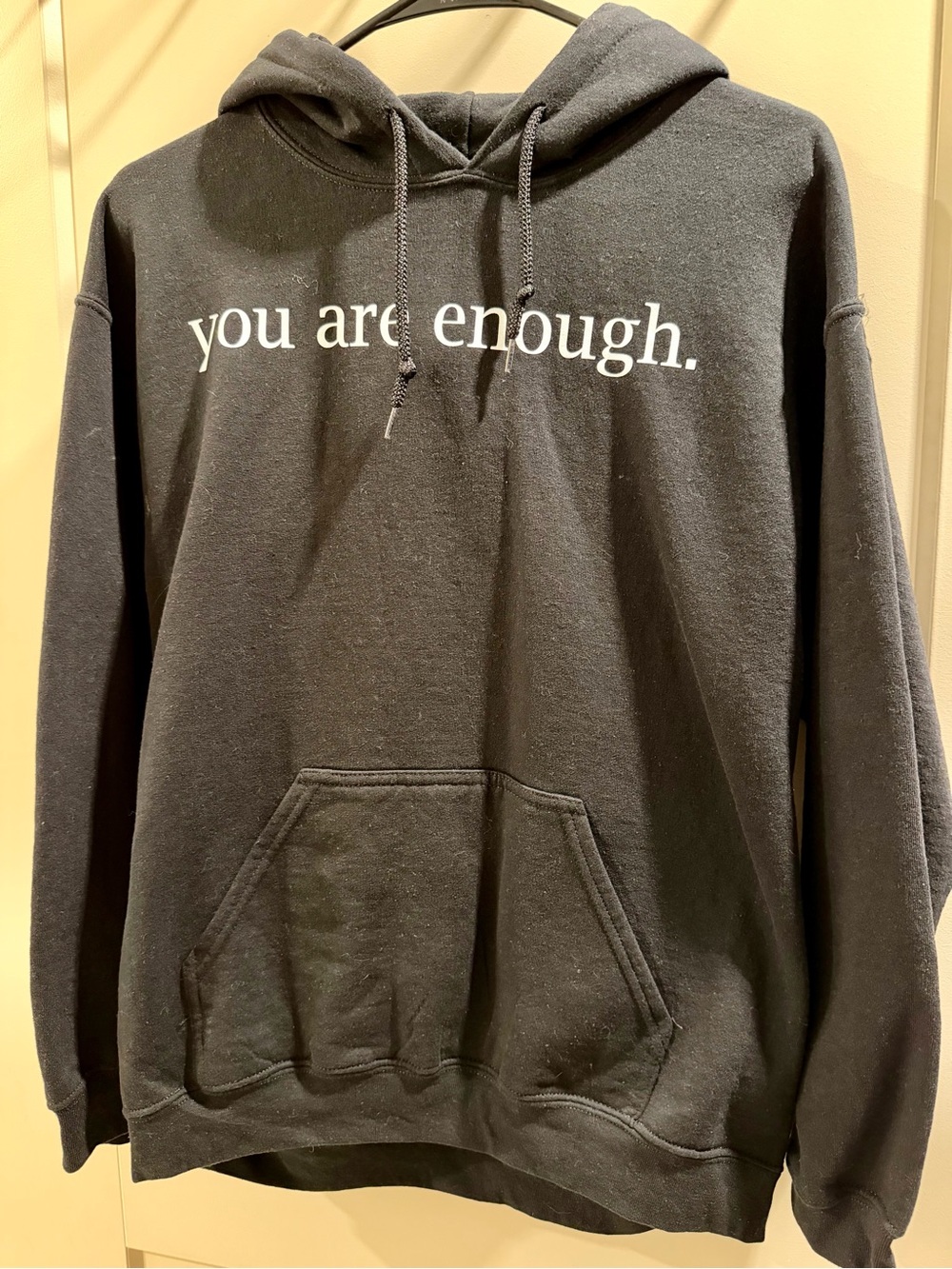 You Are Enough Black Hoodie - Pullover